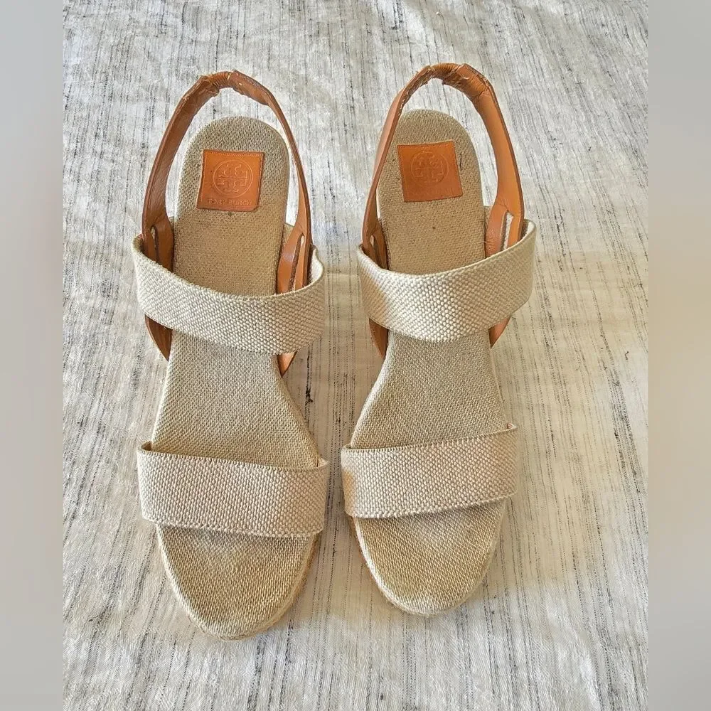 Tory Burch Cream Espadrille Sandals